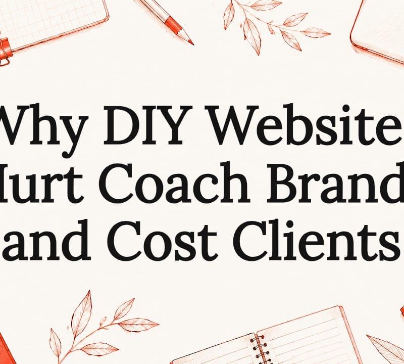Illustration of a frustrated coach editing a broken DIY website template on a laptop, losing potential clients Illustration of a frustrated coach editing a broken DIY website template on a laptop, losing potential clients