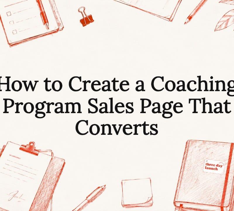 Coach reviewing a high-converting coaching program sales page layout on a laptop Coach reviewing a high-converting coaching program sales page layout on a laptop