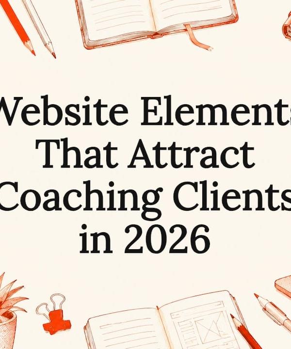 Coaching website homepage showing clear niche statement and booking call-to-action that attract coaching clients in 2026